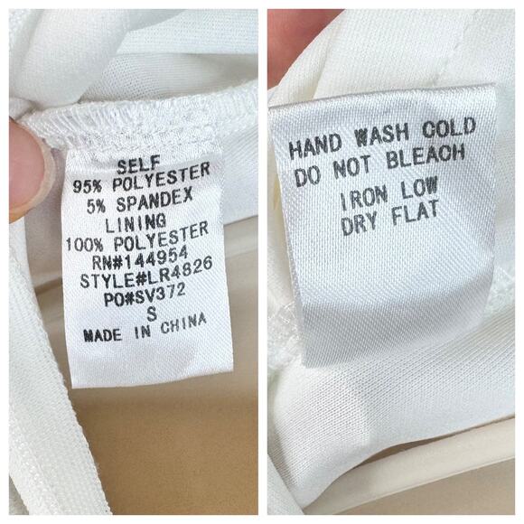 LUXXEL White Ruffle Romper One Piece Shorts Outfit Jumper Flutter Sleeves Small - Picture 8 of 8